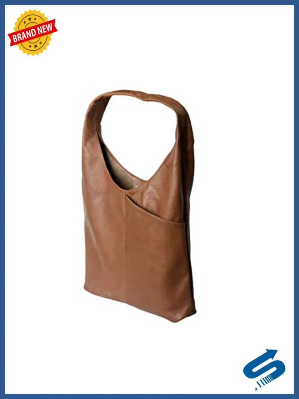 V Shape Western Hobo Tote Bag Full Grain Leather Shoulder Purse Women
